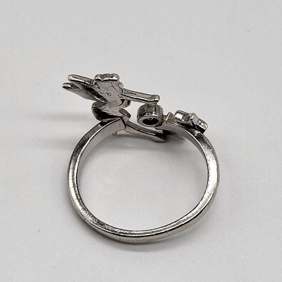 Sterling Silver 925 Fairy Fantasy Stars Rhinestone Ring SZ 6.25 - Picture 10 of 10